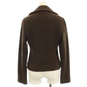 MAX&CO. ダブル ジャケット ウール 38 茶 ブラウン 畝織り ショート丈 ピーコート 6084045 /G