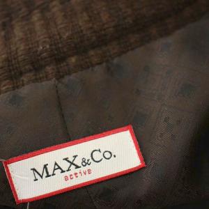MAX&CO. ダブル ジャケット ウール 38 茶 ブラウン 畝織り ショート丈 ピーコート 6084045 /G