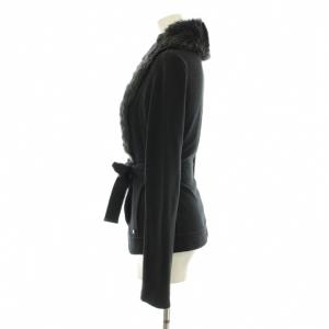 A/X ARMANI EXCHANGE ジャケット トッパー ファイクファー ロゴプレート S 黒 ブラック /KU