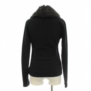 A/X ARMANI EXCHANGE ジャケット トッパー ファイクファー ロゴプレート S 黒 ブラック /KU