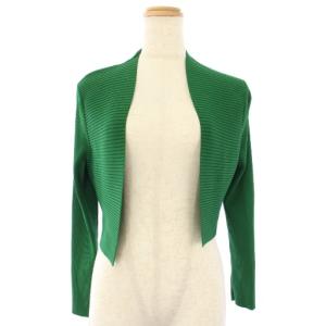 カーディガン リブニット ショート丈 長袖 40 緑 M5N37-758-70 /TK