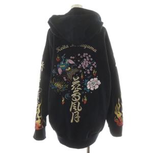 KEITA MARUYAMA 花鳥風月 パーカー プルオーバー 刺繍 1 ブラック BJ7-2222601JC