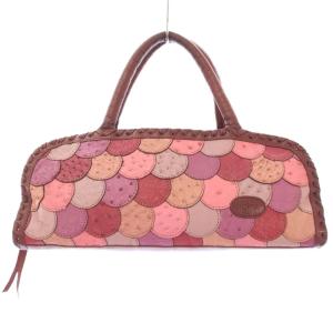 ハンドバッグ パッチワーク レザー ボルドー /BB