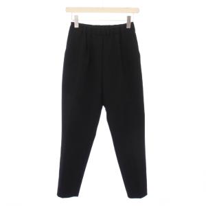 ストレッチスティックパンツ スラックス イージー タック ウエストゴム 無地 36 黒 ブラック YR1922-115AT-4