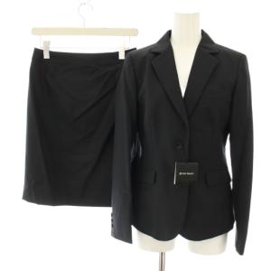 スーツ セットアップ 上下 テーラードジャケット シングル スカート ひざ丈 タイト 9 黒 ブラック