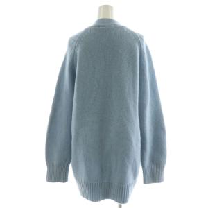 GALERIE VIE 22AW ファインウール Vネックロングカーディガン ニット F 水色 ライトブルー 23022402305