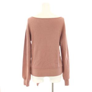 EPOCA ニット セーター ボートネック 長袖 リブニット ベルト 絹 シルク混 カシミヤ混 40 ピンクベージュ