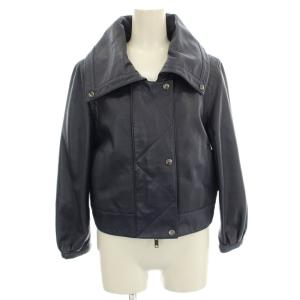 ラムレザー ジャケット YA0702 羊革 ブルゾン 4 ネイビー 紺 /G