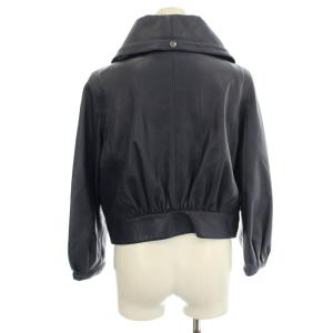DKNY ラムレザー ジャケット YA0702 羊革 ブルゾン 4 ネイビー 紺 /G