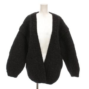 Hand Knit Cardigan ハンドニット カーディガン 長袖 38 グレー 黒 11720505
