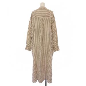 TODAYFUL ストライプシャツドレス ワンピース 長袖 ロング バンドカラー 36 ベージュ 11920313 /BM