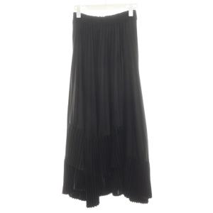 変型プリーツスカート ロング丈 S 黒 ブラック LH-S01-900 /AN18