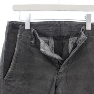 ISAMU KATAYAMA BACKLASH ワークパンツ カウレザー 牛革 切替 S 黒 1616-01 /TK