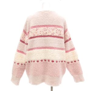 gelato pique 美品 23AW Mixニットプルオーバー 長袖 F ピンク PWNT234053 /UO
