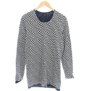 Tシャツ カットソー ロンT 長袖 総柄 2 白 黒 8307 /TK