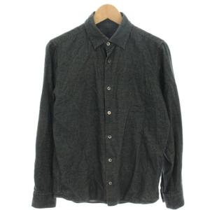 シャンブレーシャツ カジュアルシャツ 長袖 S ダークグレー 1306-12 /HN