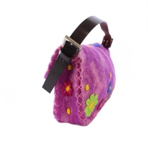 FENDI マンマバケット フェルト ハンドバッグ 花柄 ピンク