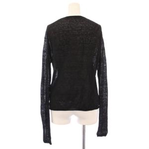 Framework 24SS Li/Ny シアープルオーバー サマーニット 長袖 クルーネック 無地 ストレッチ 薄手 麻