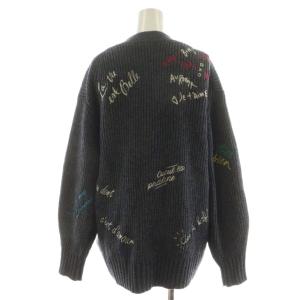 Loungedress GALLARDAGALANTE カーディガン 厚手 ロゴ ウール F グレー LDZ10A2105A0001 /AN36