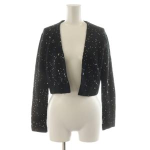 24AW SNOW STORM KNIT ボレロ カーディガン スパンコール モヘヤ混 S 黒 ブラック