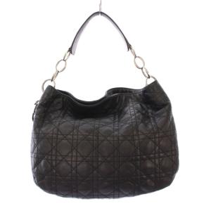 Christian Dior カナージュ ワンショルダーバッグ チェーン ブラック
