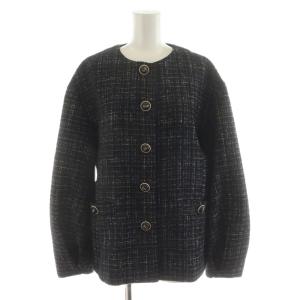 eimy istoire モールツイードオーバージャケット ハイウエストミニスカート セットアップ ジャケット タイトスカート ロゴボタン