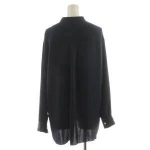 Plage シャツ ブラウス 長袖 バンドカラー 黒 ブラック 22-050-922-7000-1-0 /AN57