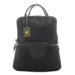 アットイーズトラディション リュックサック デイバッグ ロゴ ナイロン レザー 黒 ブラック /AN19