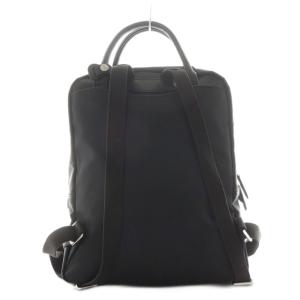 HUNTING WORLD アットイーズトラディション リュックサック デイバッグ ロゴ ナイロン レザー 黒 ブラック /AN19