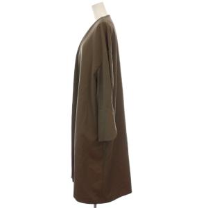 ENFOLD ノーカラーコート ロング アウター 38 茶 サンプル品 300BA 230-0710 /YM