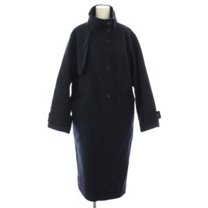 22AW ベランディ Bellandiスタンドカラーコート アウター ロング 38 紺 ネイビー 22020462701030