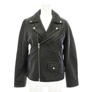 シープレザーダブルライダース ジャケット アウター ラムレザー M 黒 ブラック 1625-199-4085