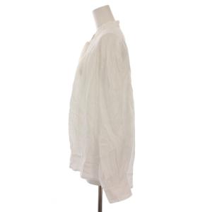 ichi Antiquites アンティークス リネンギャザーブラウス シャツ 長袖 白 HN1000625 /YM