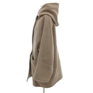 BABYLONE フーデッドコート 36 ベージュ ダブルブレスト パッチポケット /AE