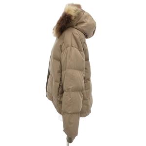 eimy istoire ダウンジャケット M ベージュ フード ラクーンファー /AE