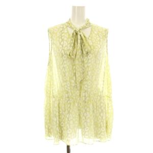 23SS LEOPARD PUNCH PRINT ANGIE ボウタイブラウス ノースリーブ レオパード柄