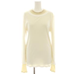 レイヤードセットロンTee カットソー Tシャツ 長袖 F 白 ホワイト 黄色 イエロー 1223312126-2