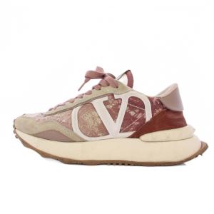 スニーカー レース 厚底 スエード 36 ピンク /KH