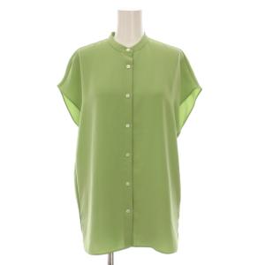 23SS MARVINE KARRA シャツ ブラウス ノースリーブ バンドカラー 38 黄緑 033108250635038