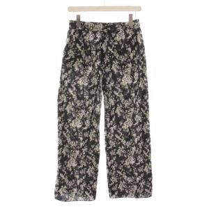 theory luxe 22SS ABSTRCT PETAL PRINT SAUL P ワイドクロップドパンツ 総柄 36 黒