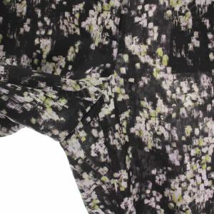 theory luxe 22SS ABSTRCT PETAL PRINT SAUL P ワイドクロップドパンツ 総柄 36 黒