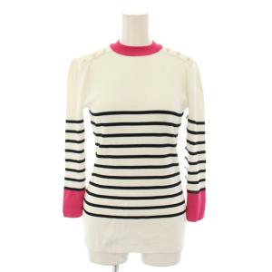 ビビッドボーダーパールトップ VIVID BORDER PEARL TOP ニット セーター クルーネック