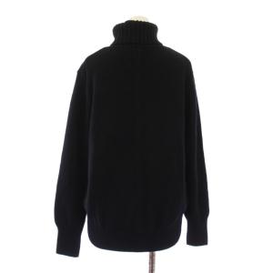 UNITED ARROWS バイアスタートルネックニット セーター 長袖 ウール カシミヤ混 無地 F 黒 ブラック 1513-106-4068