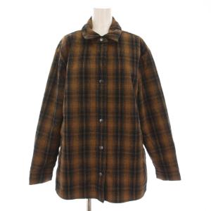 チェックプリントボアフリース ジップアップブルゾン ジャケット アウター 1 茶 黒 WHBP2567
