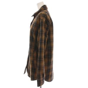 JAMES PERSE チェックプリントボアフリース ジップアップブルゾン ジャケット アウター 1 茶 黒 WHBP2567