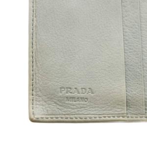 PRADA 財布 二つ折り 小銭入れ レザー グレー /AN15 OH