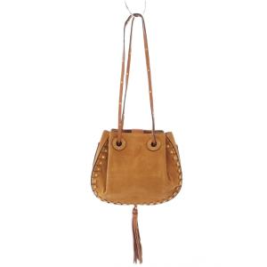 Inez ショルダーバッグ スエード フリンジ キャメル