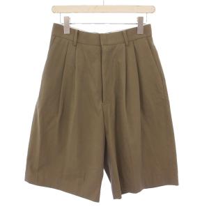 ショートパンツ ハーフパンツ タック ジップフライ 無地 1 カーキ /BB