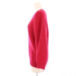 3.1 phillip lim リブニット セーター 七分袖 クルーネック 無地 ストレッチ ウール モヘヤ混 F ピンク /BB