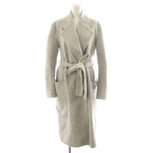 チェスターコート ロング丈 ウール リボン付き アウター 34 グレー A90015 /AN20